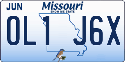 MO license plate OL1J6X