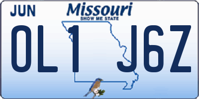 MO license plate OL1J6Z