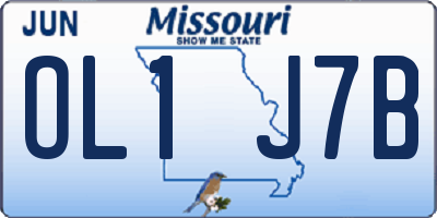 MO license plate OL1J7B