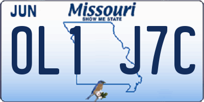 MO license plate OL1J7C