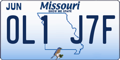MO license plate OL1J7F