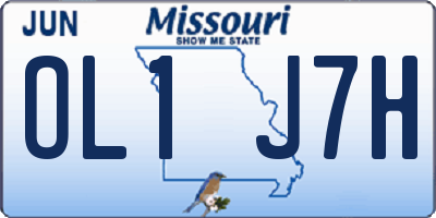 MO license plate OL1J7H
