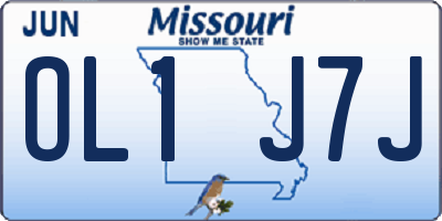 MO license plate OL1J7J