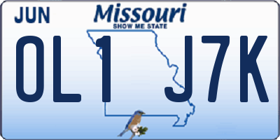 MO license plate OL1J7K