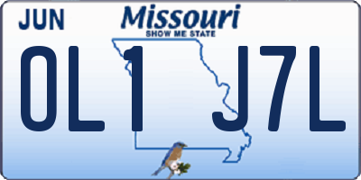 MO license plate OL1J7L