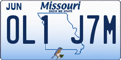 MO license plate OL1J7M