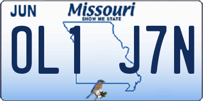 MO license plate OL1J7N