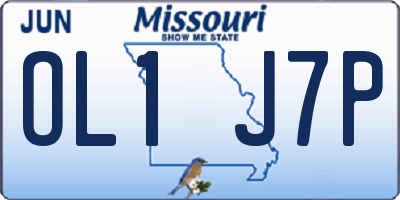 MO license plate OL1J7P