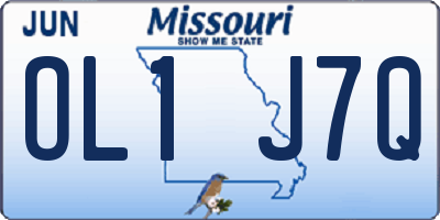 MO license plate OL1J7Q