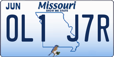 MO license plate OL1J7R