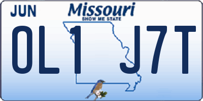 MO license plate OL1J7T