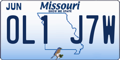 MO license plate OL1J7W