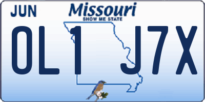 MO license plate OL1J7X