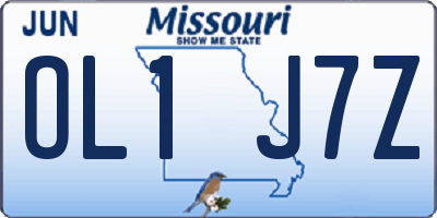 MO license plate OL1J7Z