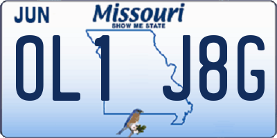 MO license plate OL1J8G