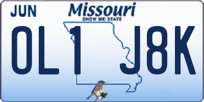 MO license plate OL1J8K