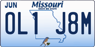 MO license plate OL1J8M