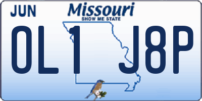 MO license plate OL1J8P