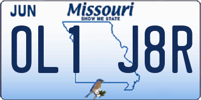 MO license plate OL1J8R