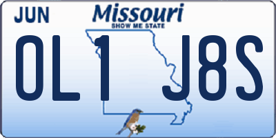 MO license plate OL1J8S