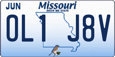 MO license plate OL1J8V