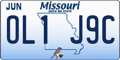MO license plate OL1J9C