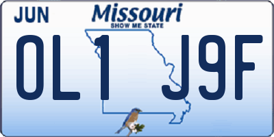 MO license plate OL1J9F