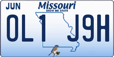 MO license plate OL1J9H