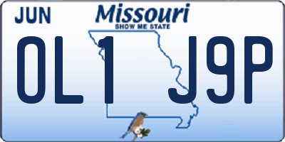 MO license plate OL1J9P