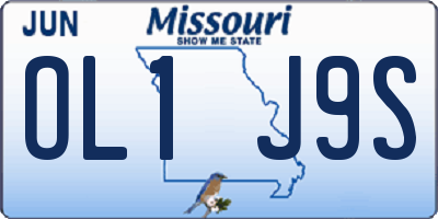 MO license plate OL1J9S