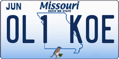 MO license plate OL1K0E