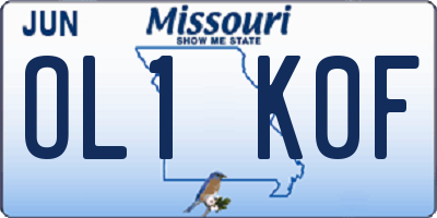 MO license plate OL1K0F