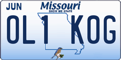 MO license plate OL1K0G