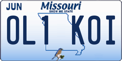 MO license plate OL1K0I