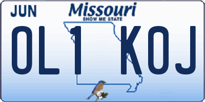 MO license plate OL1K0J