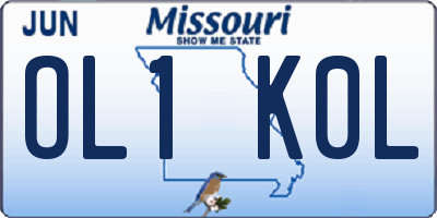 MO license plate OL1K0L