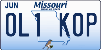 MO license plate OL1K0P
