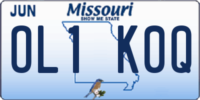 MO license plate OL1K0Q
