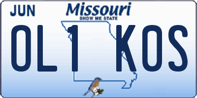 MO license plate OL1K0S