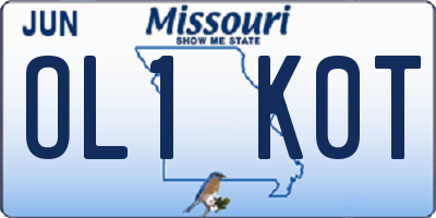 MO license plate OL1K0T