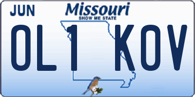 MO license plate OL1K0V