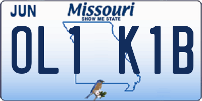 MO license plate OL1K1B