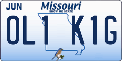 MO license plate OL1K1G