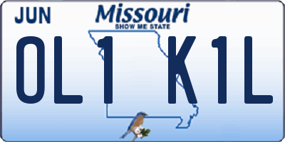 MO license plate OL1K1L