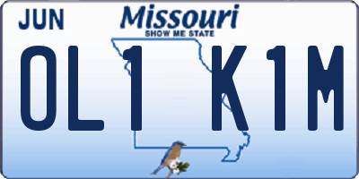 MO license plate OL1K1M