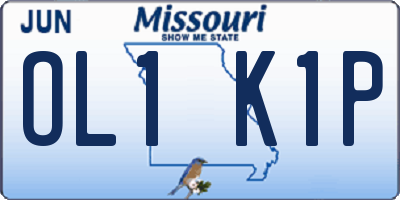 MO license plate OL1K1P