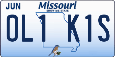 MO license plate OL1K1S