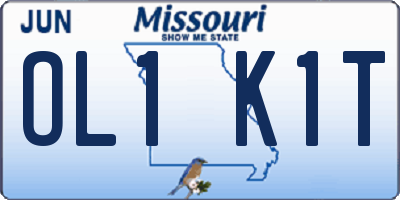 MO license plate OL1K1T