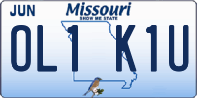 MO license plate OL1K1U