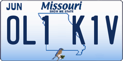 MO license plate OL1K1V